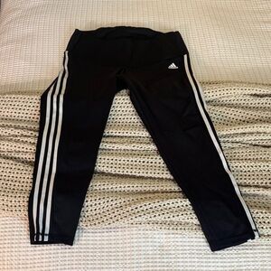 Adidas Black Leggings with White Stripes 2X